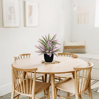 Faux Plants Dracaena Artificial Plant Realistic Fake Plants in Pot Small Indoor Plants 12.6" Fake Potted Plants Artificial Decor for Home Living Room Bathroom Office House Table Desk Shelf Pink and W