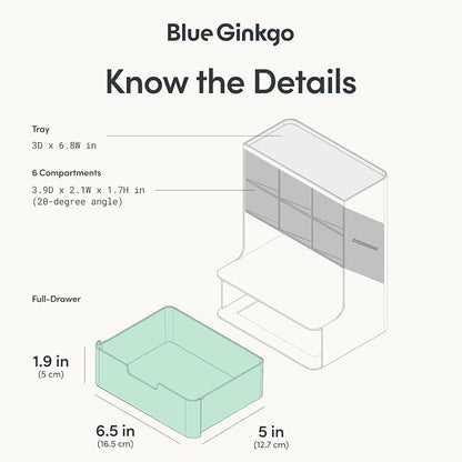 BLUE GINKGO Hive Desk Organizer – Vertical 6-Compartment, Full-drawer Storage – Space-Saving Pen Holder, Stationery Storage – Organizer for Office, School Supplies, Makeup (Made in Korea, White)