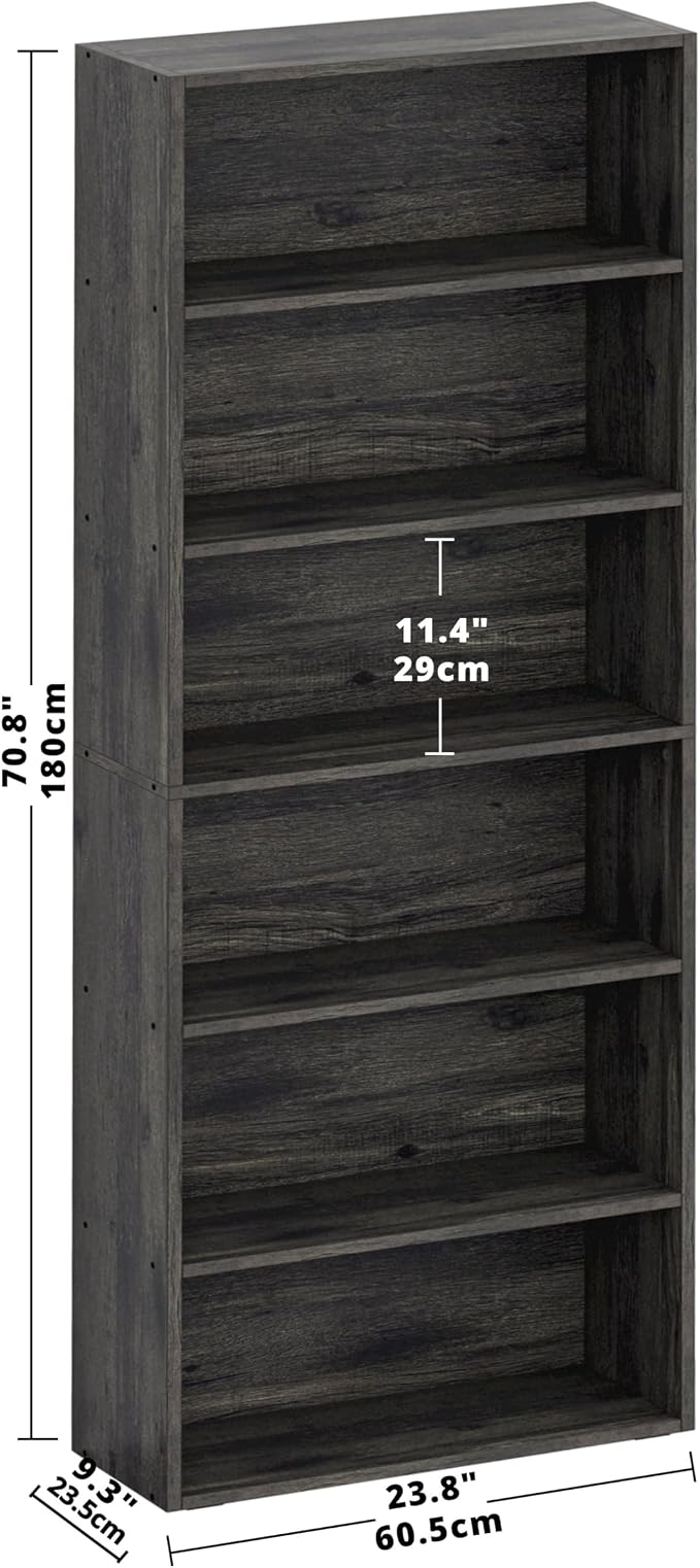 IRONCK Bookshelves and Bookcases Floor Standing 6 Tiers Display Storage Shelves 70 in Tall Bookcase Home Decor Furniture for Home Office, Living Room, Bed Room