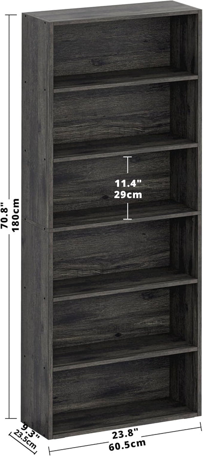 IRONCK Bookshelves and Bookcases Floor Standing 6 Tiers Display Storage Shelves 70 in Tall Bookcase Home Decor Furniture for Home Office, Living Room, Bed Room