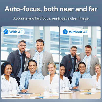 4K Webcam for PC with Dual Microphones, Autofocus USB Camera with Privacy Cover and Auto Light Correction, Plug and Play for Laptop, Mac, Zoom, Teams, Video Calls and Streaming