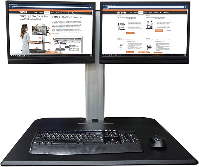 Victor DC350A Manual Dual Monitor Height Adjustable Sit-Stand Standing Desk Converter