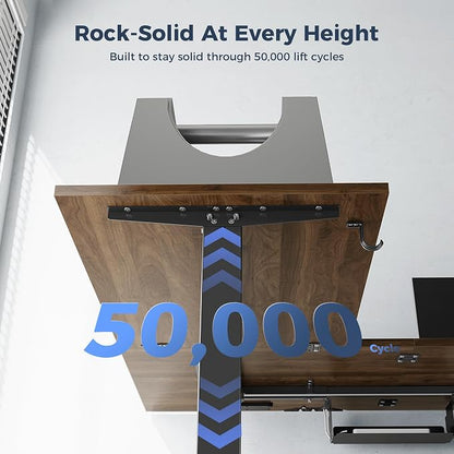 Klicelor L Shaped Standing Desk 75 x 61 Inch,Electric Height Adjustable Corner Desk with Cable Management & Power Outlets, Ergonomic Sit Stand Up Computer Table for Home Office,Dark Walnut