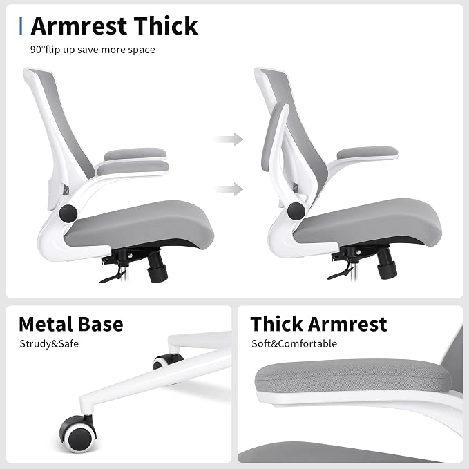 Misolant Tall Office Chair, Drafting Chair for Standing Desk, High Office Chair with Adjustable Lumbar Support, Flip-up Arm and Footrest Ring, Tall Drafting Chair for Bar Height Desk