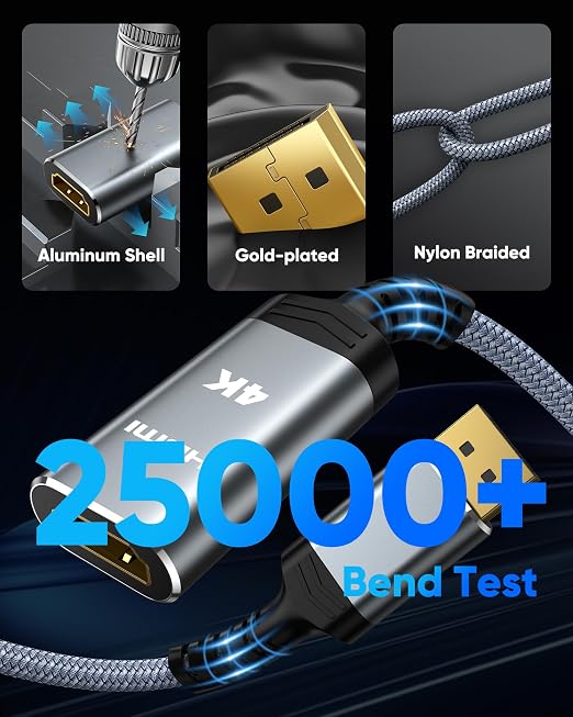 Highwings 4K DisplayPort to HDMI Adapter 5-Pack, Uni-Directional Display Port DP to HDMI Adaptor Converter Male to Female(1080p 120Hz), for AMD NVIDIA Dell HP Laptop HDTV Monitor Projector, [Passive]