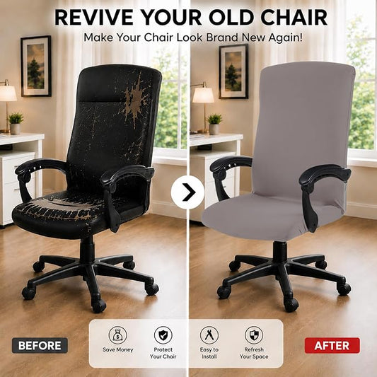 DIVA EN CAMINO DEC Durable Zipper Office Chair Cover, Stretch Soft Slipcover for Computer, Desk, or Boss Chair