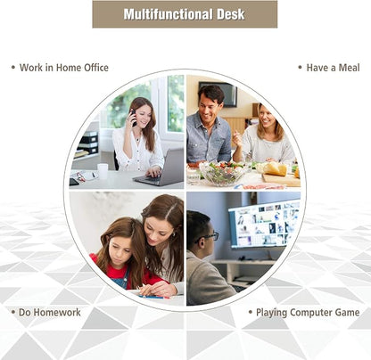 POWERSTONE Corner Desk with Drawer & Storage Shelves Small Triangle Writing Table Computer Desk Corner Vanity for Home Office Small Space White