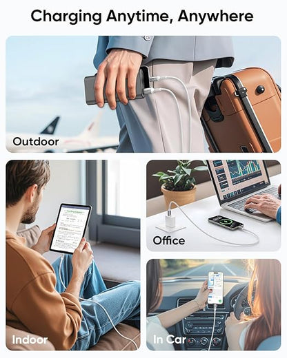 SUNGUY 10Gbps USB C 3.1 Gen 2 Cable, 4FT USB A to USB C 3A Fast Charging & Data Transfer Android Auto Carplay Cable Compatible with iPhone 17 16 15 Pro Max, Galaxy S24 S23 Ultra Note 20, SSD (White)