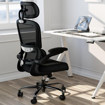 TRALT Office Chair Ergonomic Desk Chair, 330 LBS Home Mesh Office Desk Chairs with Wheels, Comfortable Gaming Chairs Black Pack of 10