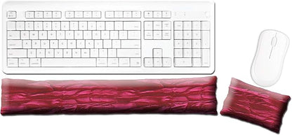 Keyboard & Mouse Wrist Rest Pad Set - Flax Seed Filled - Lavender Scented - Pinkalicious