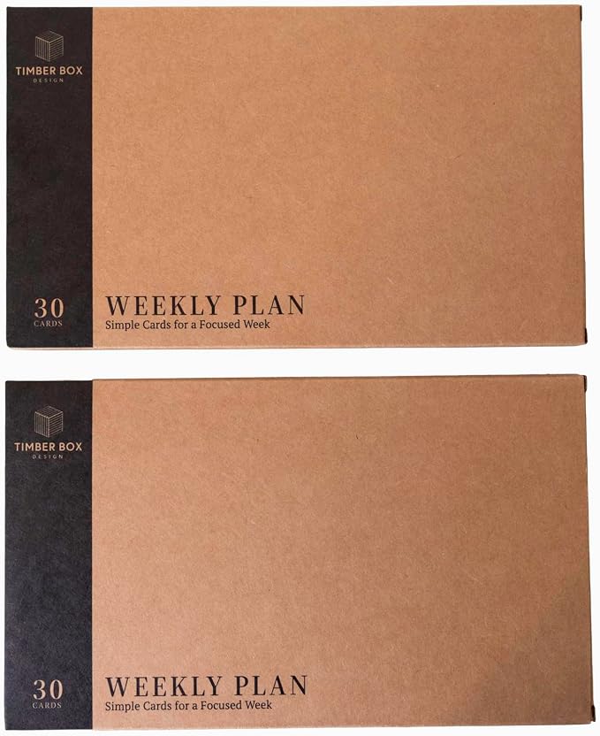 Minimalist Weekly Planner Cards – Double-Sided Weekly Planning Cards, 250 GSM Cardstock (2-Pack, 60 Cards Total)