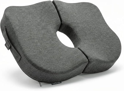 Cushy Tushy Tailbone Pain Relief Cushion - Premium Foldable Travel Tailbone Seat Cushion - for Relief of Lower Back, Sciatic, Butt and Tailbone Pain - Perfect for Home, Office & Driving