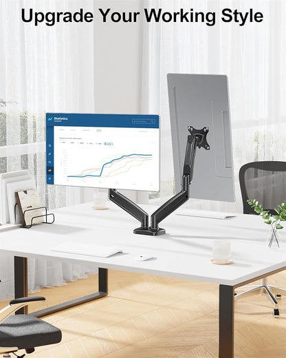 MOUNT PRO Dual Monitor Mount Fits 13 to 32 Inch Screen, Height Adjustable Monitor Stand for 2 Monitors, Full Motion Display Arm Holds up to 17. 6lbs Each, Computer Desk VESA Mount, Black