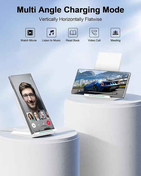 NANAMI Fast Wireless Charger - Charging Stand 7.5W Compatible with iPhone 17/17 Pro/17 Pro Max/16/15/14/13/12, 10W Phone Charger Dock for Samsung Galaxy S26/S26+/S25/S24/S24 Ultra//S23/S22/21