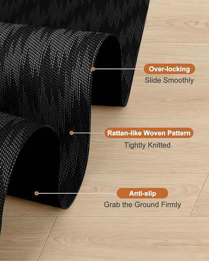 Blvornl Large Office Chair Mat for Hardwood Floor, Rolling Chair Mat for Hard Wood, Large Anti-Slip Hard Floor Protector, Heavy Duty Computer Desk Rug for Office and Home 35.4"*47.2" Black