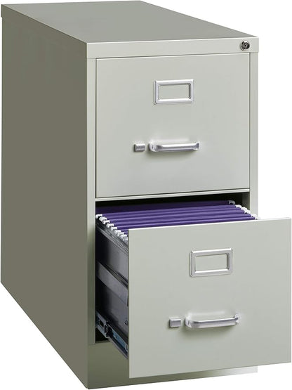 26.5 Inch Deep 2 Drawer, Letter Width, Metal Vertical File Cabinet for Home and Office, Light Gray
