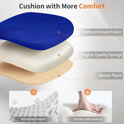 BestOffice Office Chair Ergonomic Cheap Desk Chair Mesh Computer Chair Lumbar Support Modern Executive Adjustable Stool Rolling Swivel Chair for Back Pain (Blue)