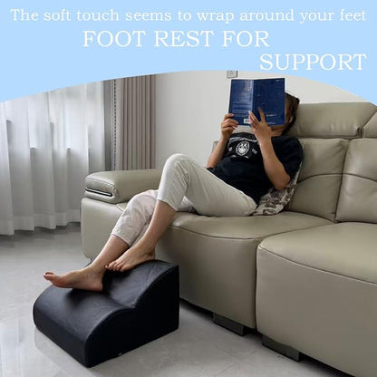 Foot Rest for Under Desk at Work.Multifunctional 3-Tier Foot Stool,With waterproof leather Footrest.For Under Desk,Office Chair Gaming Chair & Sofa,Leg Elevation Pillow,supports Posture-Black