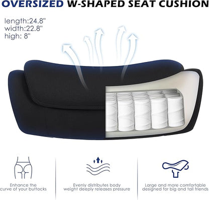 BOSMILLER Big and Tall Office Chair with Wide Thick Seat Cushion for Heavy People,700lbs Ergonomic Mesh Desk Chair with Adjustable Lumbar Support and Armrests for Adults Sitting All Day