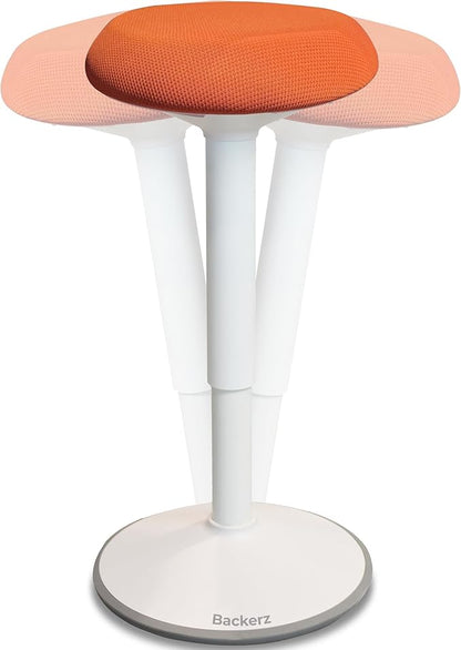 Standing Desk Stool Chair, Height Adjustable Stool 21-31 inch for Office and Classroom, Swivel seat, Anti-Slip Bottom Ergonomic Wobble Stool with Rocking Motion, Orange
