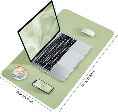 Bloss Green Desk Mat, Mouse Pad, Waterproof Leather Desk Pad, Desk Matt for Desktop, Non-Slip Desk Pad Mat for Office Work/Home (27.6 x 13.8 Inches)