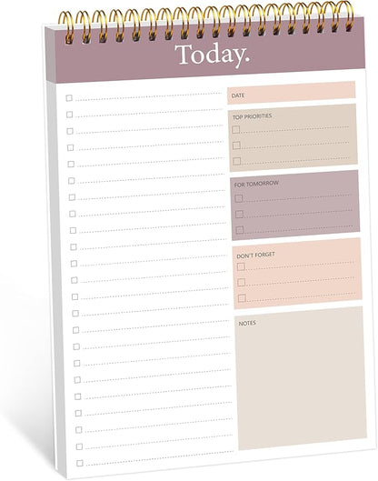 To Do List Notepad - Daily Planner Notepad Undated 52 Sheets, 6.5" x 9.8" Planning Pad Checklist Productivity Note Pad for Work and Personal Organized