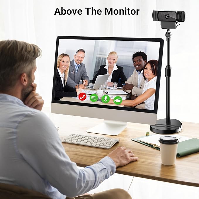 LenTok Telescopic Webcam Tripod Stand for Desk with Phone Holder, Desktop Webcam Mount Compatible with C922 C930e C920S C920 C615 C960 C920x Brio 4K, Table Phone Stand with 1/4'' Thread