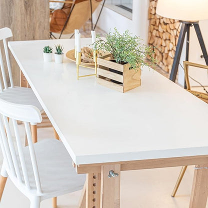 Kaboon 60x28 inches Tabletop, Solid One-Piece Desktop for Sit Stand Desk, Double Desks, L Desk DIY,Wood Countertop Home or Commercial Use,1 inch Thick, White, 27.56" D x 59.1" W