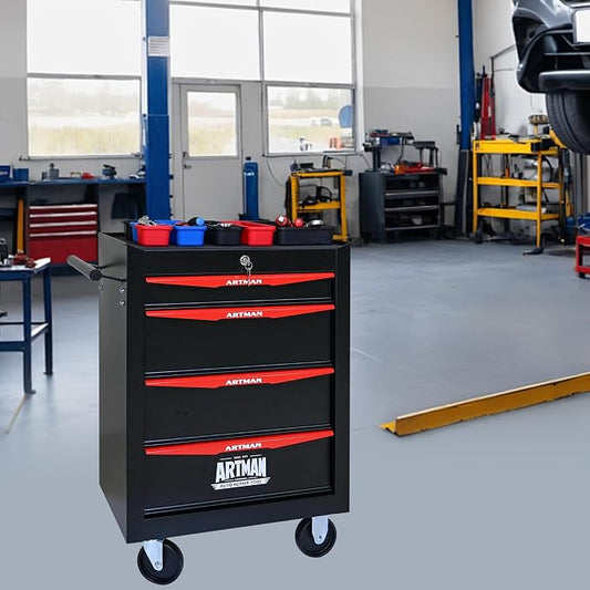RYH 5 Drawers Rolling Tool Chest - Heavy Duty Mobile Tool Cart with Locking Wheels & Ball Bearing Drawers 30.5" H x 20.9" W x 13" D, Garage Tool Storage Cabinet (Black, 5 Drawers)