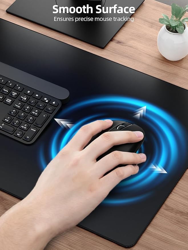Wireless Charging Mouse Pad with Magnetic Phone Stand, 31.5"x15.8" Large | Waterproof Mousepad Desk Mat, Smooth Glide, Stitched Edge, Non-Slip Rubber Base, Computer Keyboard Mat, No Adapter