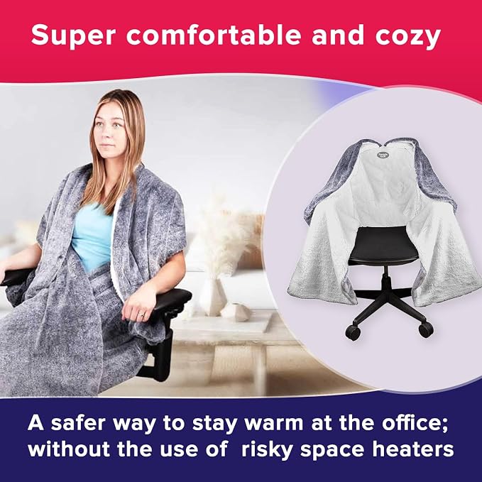 The Original Office Chair Blanket by SnuggleBack; Cozy Comfy Office Desk Chair Wrap Attaches for Hands-Free Warmth. Stay Warm In The Winter or Summer. (Raspberry Pattern Fleece)