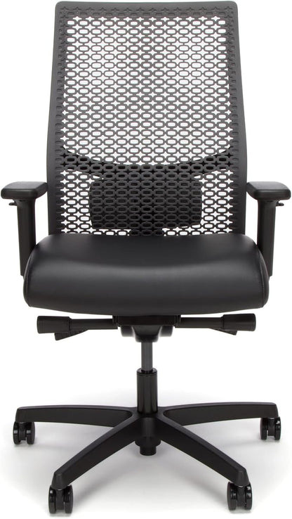 HON Ignition 2.0 ReActiv Ergonomic Office Chair, Mesh Desk Chair with Lumbar Support, Advanced Synchro‑Tilt, Height and Width Adjustable Arms, Swivel Wheels, Black Frame, Black