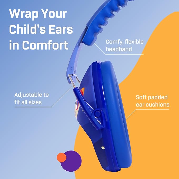 Vanderfields Hearing Protection Ear Muffs - Over 31 dB (2K Hz) Broad Noise Cancelling Sound Reduction Earmuffs for Kids 3-12
