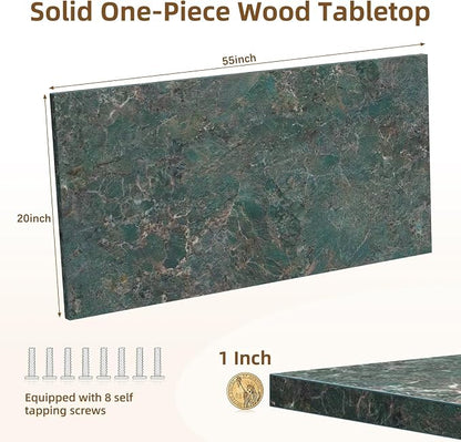 Universal Solid One-Piece Wood Table Top, 55"x20"x1" Workbench Top - Rectangular Particle Board for Standing Desk, Home Office Desk Countertop DlY, Washer Dryer, Coffee, Bar Tabletop