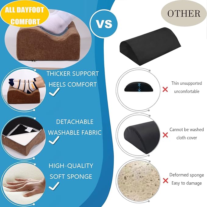 Work Foot Rest Under Desk,Comfort Foot Rest for Couch | Foot Rest For Under Desk at Work,At Soft Ergonomic Footrest,Support Foot Pillow,Heel Chair,Leg Elevation Pillow Brown