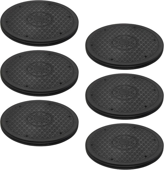 MUKCHAP 6PCS 10 Inch Rotating Swivel Stand, 360 Degree Black Bonsai Turntable with Steel Ball, Rotating Displaying Stand for Table Top, Monitor, Plant