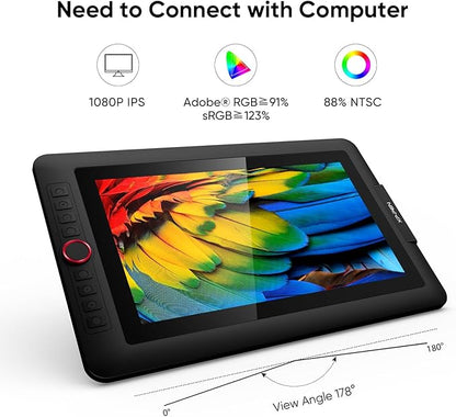 XPPen Drawing Tablet with Screen Full-Laminated Graphics Drawing Monitor Artist13.3 Pro Graphics Tablet with Adjustable Stand and 8 Shortcut Keys (16384 Levels Pen Pressure, 123% sRGB)