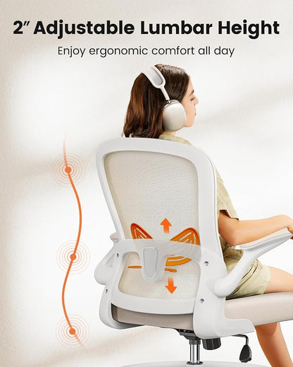 ErGear Drafting Chair,Tall Office Chair with Flip-Up Armrests, High Desk Chair Adjustable Height and Adjustable Footrest Ring, Ergonomic Standing Desk Chair with Lumbar Support, Khaki,20 Pack