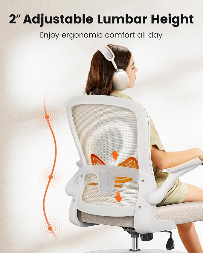 ErGear Drafting Chair,Tall Office Chair with Flip-Up Armrests, High Desk Chair Adjustable Height and Adjustable Footrest Ring, Ergonomic Standing Desk Chair with Lumbar Support, Khaki,10 Pack