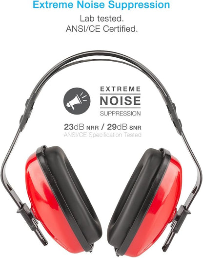 Cyber Acoustics Professional Safety Lightweight Ear Muffs for Hearing Protection and Noise Reduction