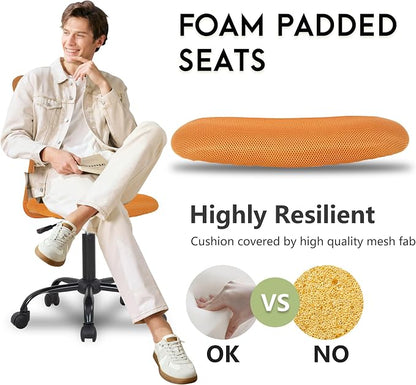 BestOffice Ergonomic Office Chair Desk Chair Mesh Computer Chair Armless Back Support Modern Executive Rolling Swivel Chair with Lumbar Support (Orange)