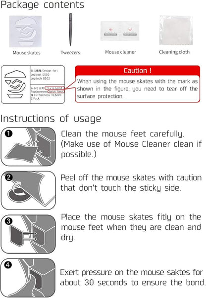 HOTLINEGAMES 3.0 Plus Mouse Skates Feet Compatible with Logitech G703 G603 G403 Gaming Mouse, Universal Any Mousepad, Rounded Curved Edges, Super Smooth Glide, Pure PTFE, Replacement Feet Upgrade