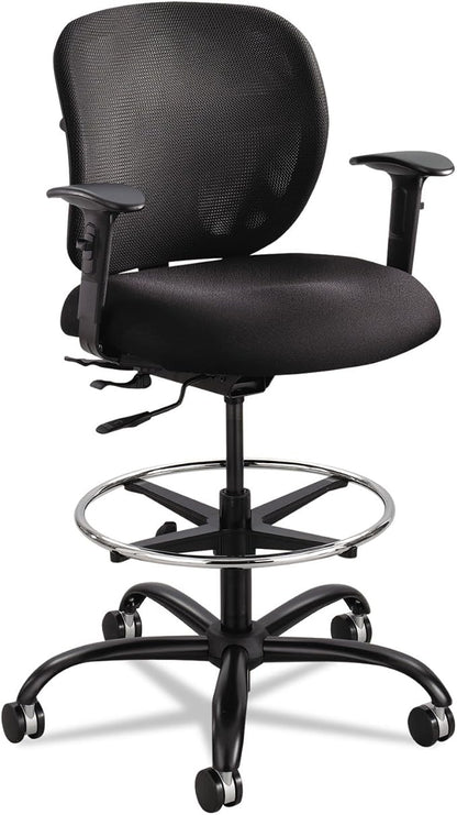 Safco Vue Office Chair, Heavy Duty Stool, 400 lbs Capacity, Ergonomic Mesh Back, 360 Swivel Seat, 5-Star Base, Big and Tall, Black