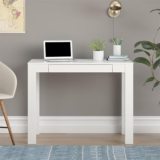 Office Desk Minimalist Desk with Storage Drawer Study Table for Laptop and Paperwork Home Office Furniture (Color : Black) (D)