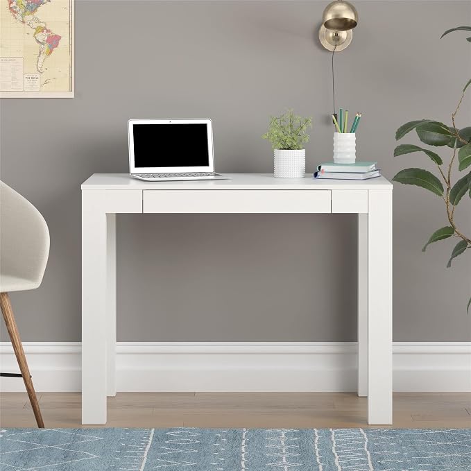 Office Desk Minimalist Desk with Storage Drawer Study Table for Laptop and Paperwork Home Office Furniture(E)