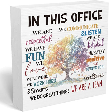 mmiishe Encouragement Gifts for Coworkers Desk Decor Office Accessories | Cheer Up Gifts for Women Coworkers Mentor Team Mental Health Decor for Office Wooden Box Sign Birthday Gift 5 x 5 Inches