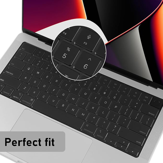 EooCoo Premium Keyboard Cover Skin Protector, Laptop Accessories Compatible with 2026 2025 2024 2023 2022 2021 M5/M4/M3/M2/M1 Pro/Max MacBook Pro 14/16, M5-M2 MacBook Air 13/15, MacBook Neo, Tinted