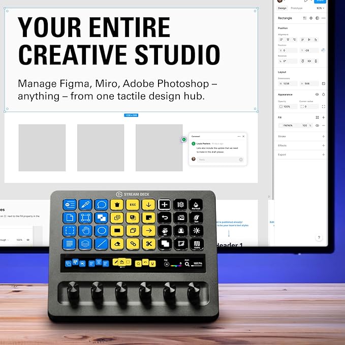 Elgato Stream Deck + XL Control Platform, Dials, Touch Strip | 36 customizable macro keys, Six multifunction dials, Touch strip display, Hundreds of integrations, USB-C for PC and Mac