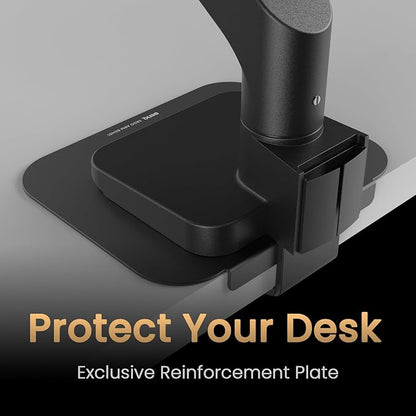 BenQ BSH01 Ergo Monitor Arm -Gas Spring Monitor Stand for Up to 45'' & 44lbs Screens, Heavy Duty, Quick Installation, No Sagging, Top Clamp and Grommet Base, Reinforcement Plate, VESA 75x75 &100x100mm