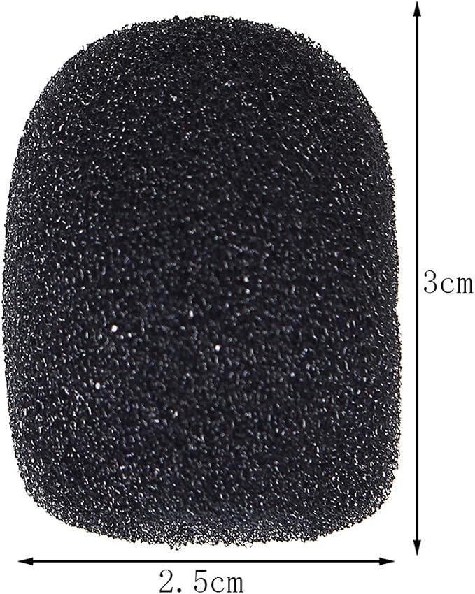 15 Pack Foam Microphone Windscreen, Lapel Headset Microphone Sponge Mini Foam Cover Shield Protection for Variety of Headset (Black)